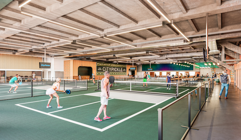 Rendering of a pickleball court
